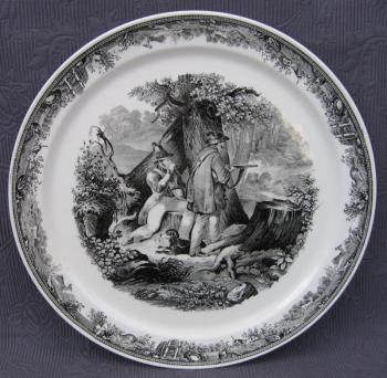 Runde Porzellan Platte - glasiertes Steingut - Villeroy & Boch - 1970 Runde Porzellan Platte - glasiertes Steingut - Villeroy & Boch - 1970