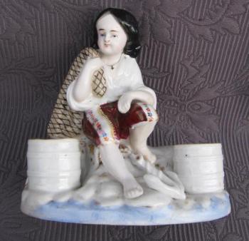 Porzellan Tintenfass - 1870 Porzellan Tintenfass - 1870